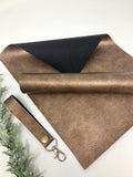 METALLIC BROWN faux leather sheets listing F008