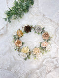 Two roses flower clip or Headband