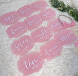 Acrylic Baby Monthly Milestone Rounds. Set of 12 months sign Baby milestones months. Newborn Photo Prop