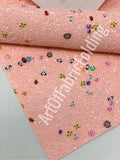 PINK Glitter fabric sheets. Chunky Glitter P543