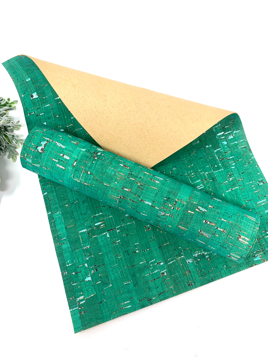 Green color cork leather sheets