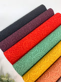 Embroidery texture flowers faux leather sheets