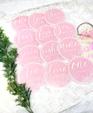 Acrylic Baby Monthly Milestone Rounds. Set of 12 months sign Baby milestones months with leaf design