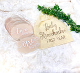 Acrylic Baby Monthly Milestone Rounds. Set of 12 months sign Baby milestones months. Newborn Photo Prop