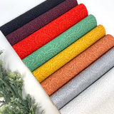 Embroidery texture flowers faux leather sheets