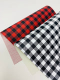 Plaid faux leather sheets. Craft supplies
