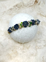 Dark Blue  flower crown baby headband