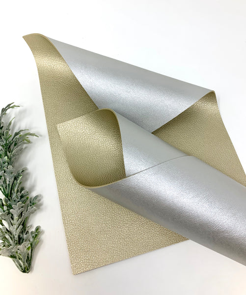 GOLD/SILVER Double Sided faux leather sheets F921