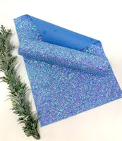 BLUE Chunky glitter sheets. Craft and hair bow supplies.  P506