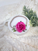 Dark Pink  Rose flower baby headband #118