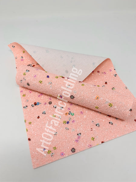 PINK Glitter fabric sheets. Chunky Glitter P543