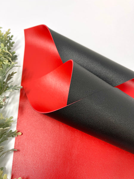 RED/BLACK Double Sided faux leather sheets