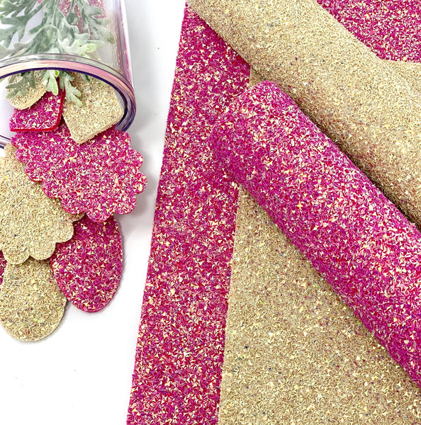 Pink or Cream chunky glitter sheets
