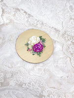 Plum Orchid /white Peony  Flower Hair clip