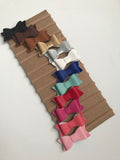 Set of 12 faux leather bows. Baby headband. Baby bows. Baby hair accessories
